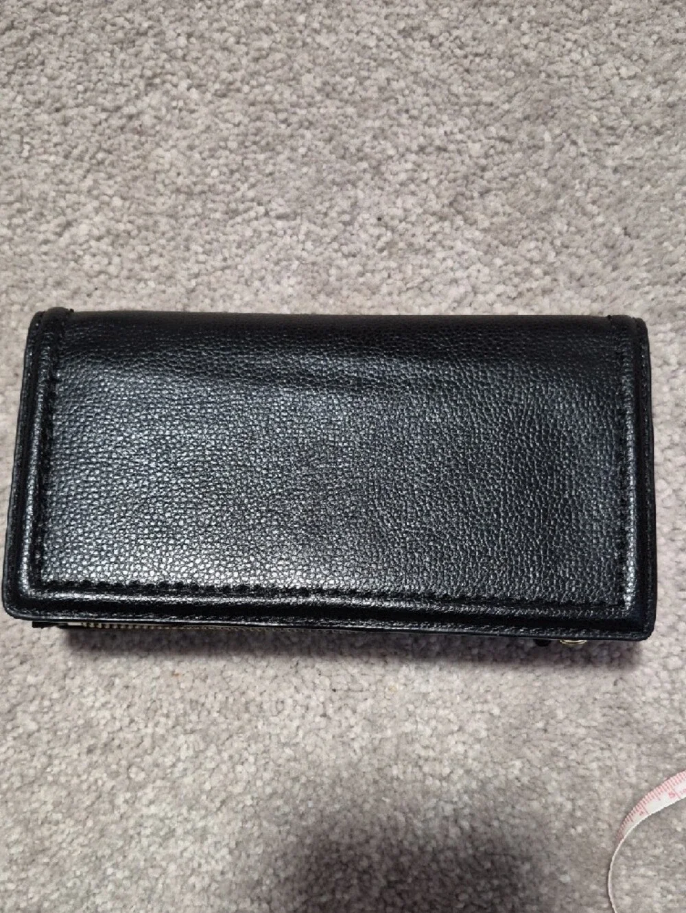 kate‎ spade Black Pebbled Leather Continental Wallet with Gold Logo
